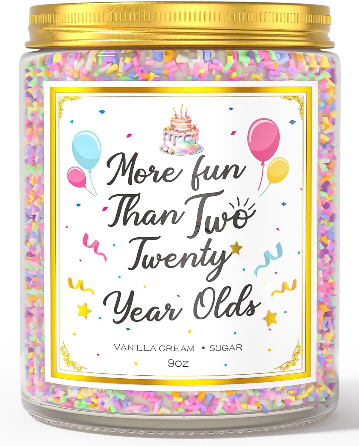 40th Birthday Candles Gifts for Women- 9 oz Happy Birthday Candle with Vanilla Birthday Cake Scent
