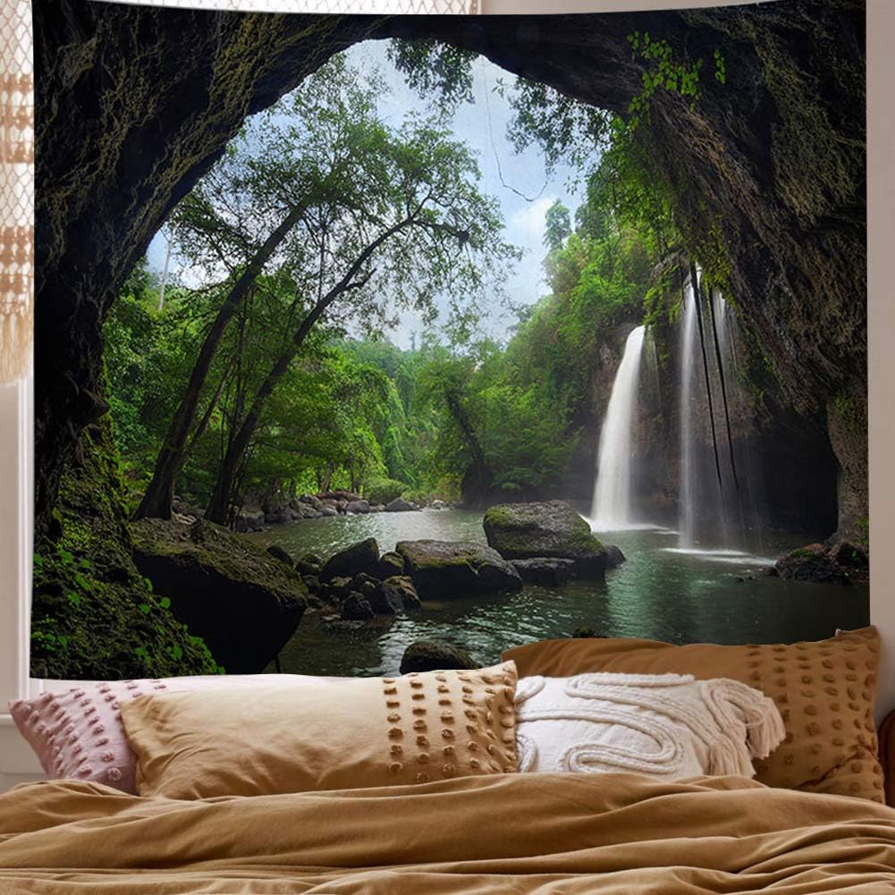 Llamazing Forest Home Decor Tapestry - Living Room Bedroom Decoration Curtain for Landscape and