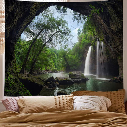 Llamazing Forest Home Decor Tapestry - Living Room Bedroom Decoration Curtain for Landscape and