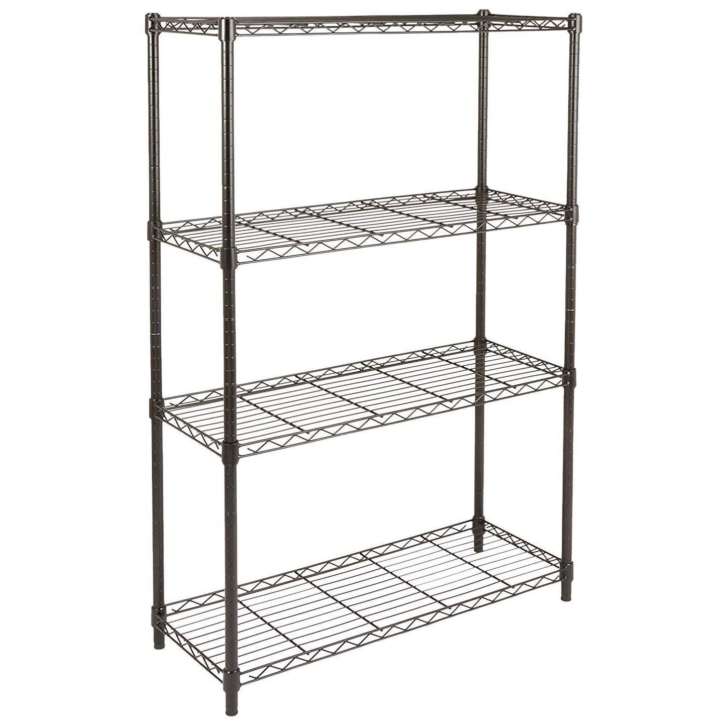 Amazon Basics 4-Shelf Adjustable Heavy Duty Steel Wire Rack Storage Shelving, Sturdy Garage