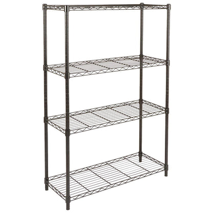 Amazon Basics 4-Shelf Adjustable Heavy Duty Steel Wire Rack Storage Shelving, Sturdy Garage