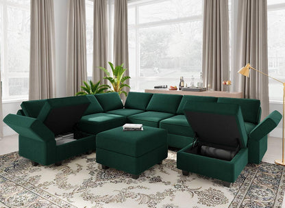 Belffin Modular Sectional Sofa with Storage Seat Oversized U Shaped Couch with Reversible Chaise