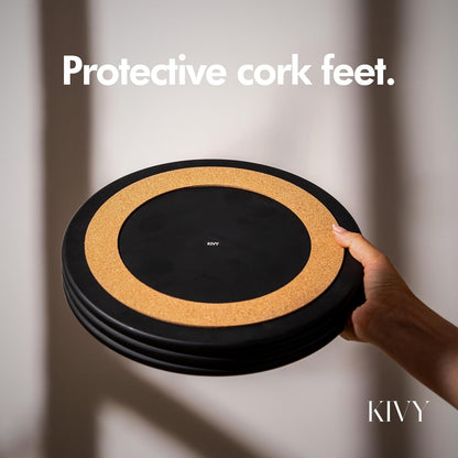 KIVY Round Decorative Concrete Tray 11x1,5 Inch - Modern Circle Coffee Table Bowl - Home Decor