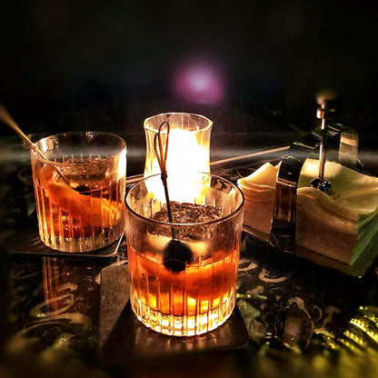 Whiskey Glasses Set of 4,Lead-Free Crystal Old Fashioned Glass,300ml Rocks Glass Tumblers for