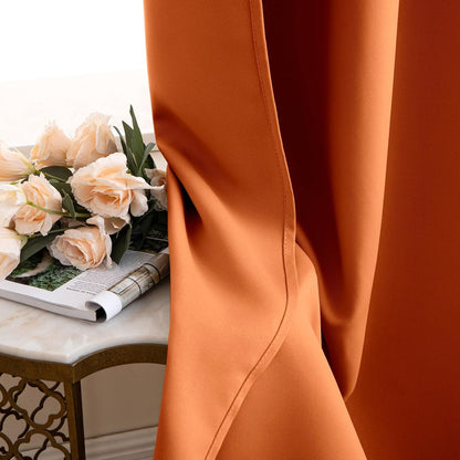 MIULEE 2 Panels Orange Back Tab Blackout Curtains 84 Inch Length for Living Room Bedroom Privacy