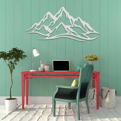 METALPLEX Mountain Range Metal Wall Art - Fade-Resistant and Rust-Free Indoor & Outdoor Aluminum