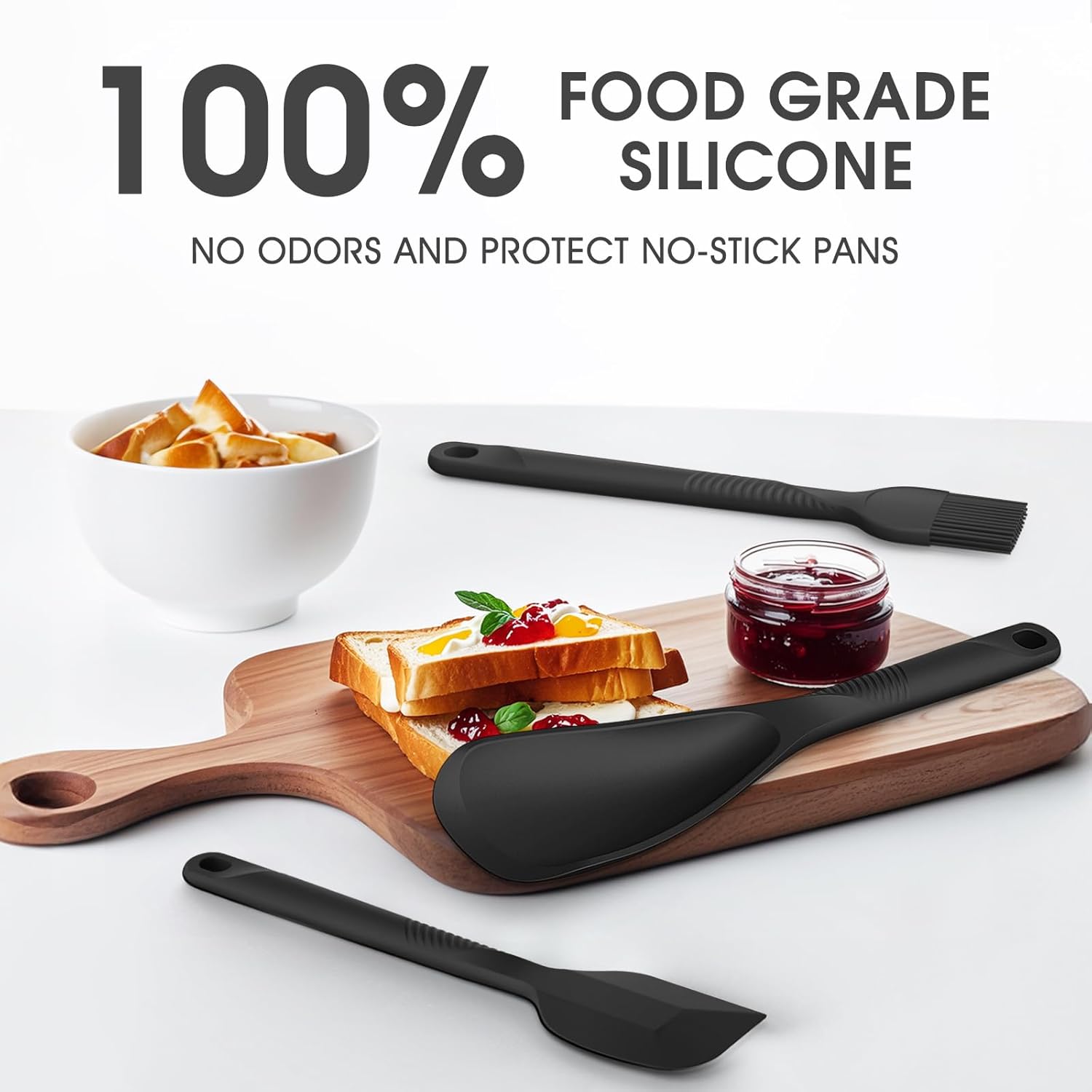 Silicone Cooking Utensils Set - 600°F Heat Resistant, Nonstick Kitchen Utensil Set with Spatulas