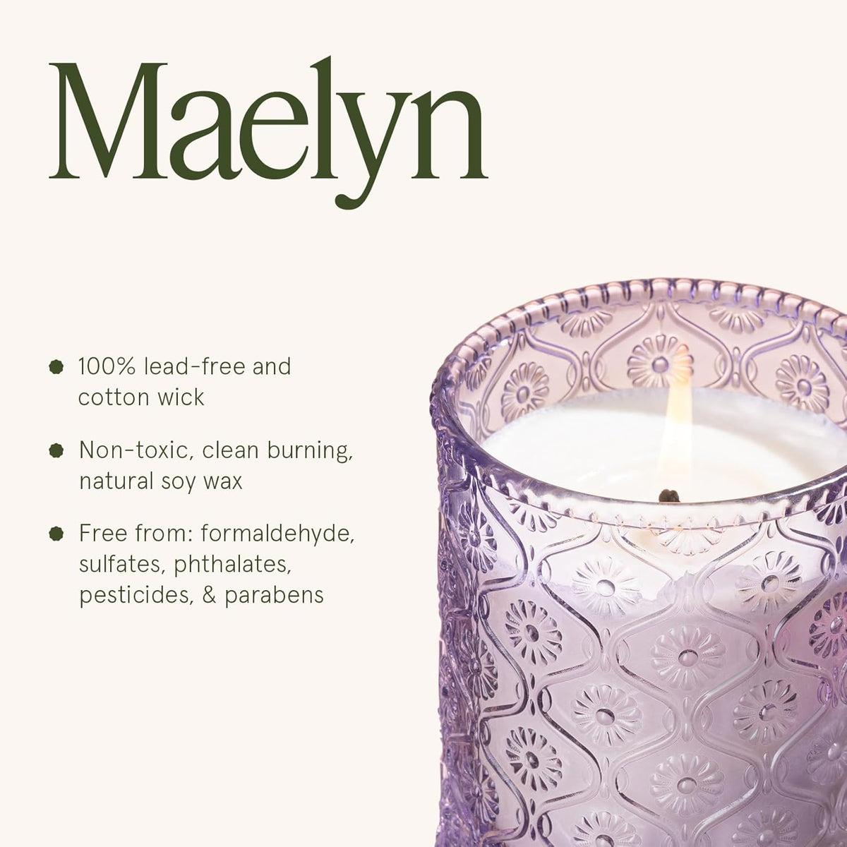 LA JOLIE MUSE Jardin de Lavender Scented Candle - Coconut, Lavender & Sandalwood | 6 oz Natural Soy