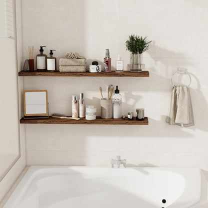 Floating Shelves for Wall, 40 Inch Floating Shelves for Home Decor, Wall Mounted Rustic Wood