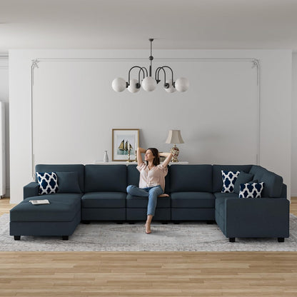 L Lengend Vansen Modular Sectional Sofa U Shaped Couch with Ottoman Modern Reversible Corner