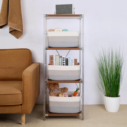 Large Storage Baskets for Shelves, Closet Organizers Bins for Clothes Blanket Towels, Baby Nursery