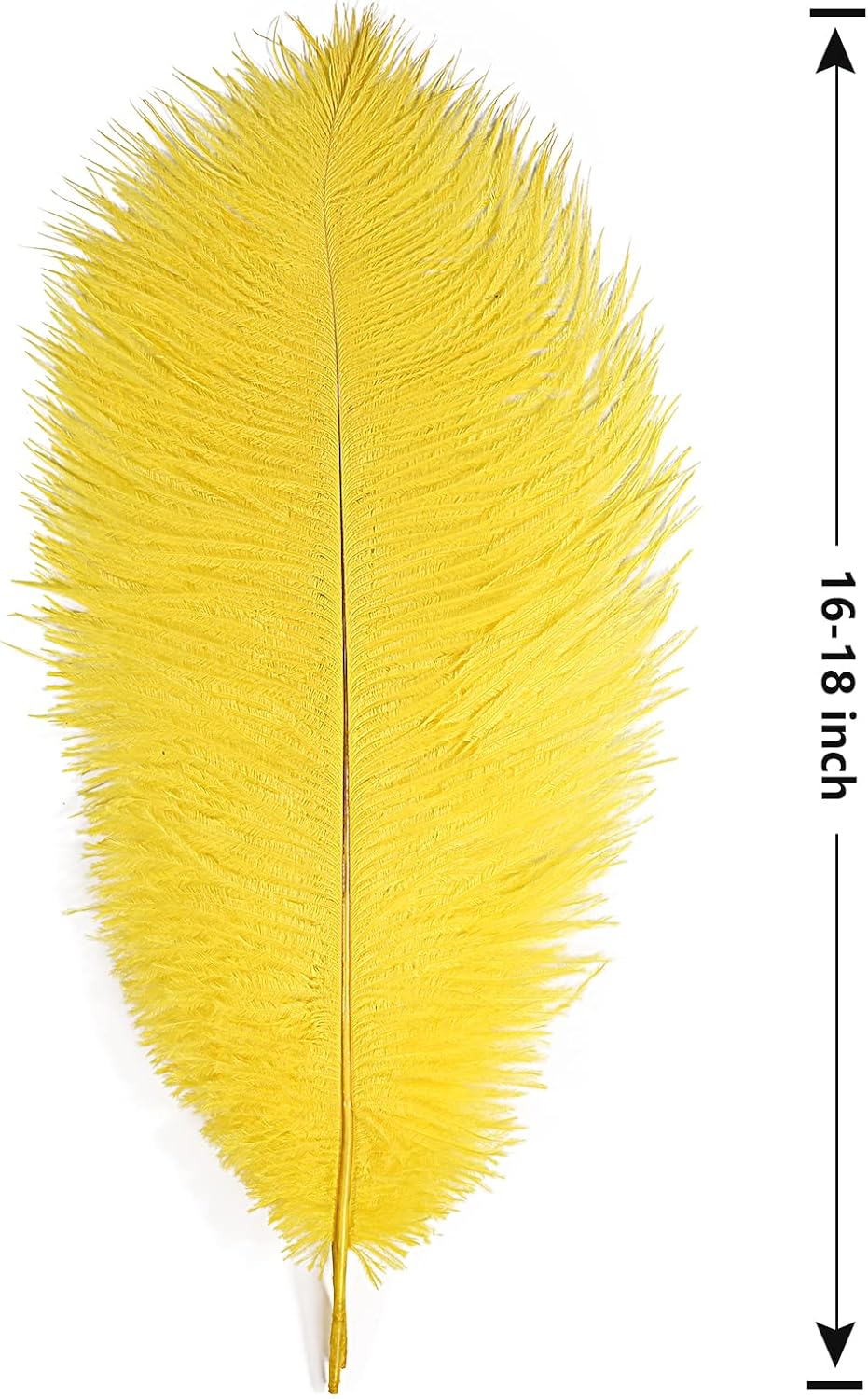 THARAHT Yellow Ostrich Feathers 12pcs Large Natural Bulk 16-18Inch 40cm-45cm for Wedding Party