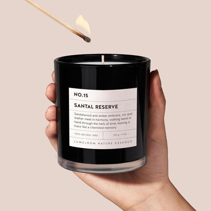 Santal Reserve Luxury Scented Candles, 9oz Soy Wax Candles for Home Scented, Sandalwood, Amber