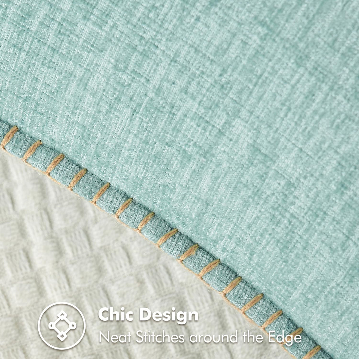 MIULEE Pack of 2 Couch Throw Pillow Covers 12x20 Inch Aqua Green Farmhouse Decorative Pillow Covers