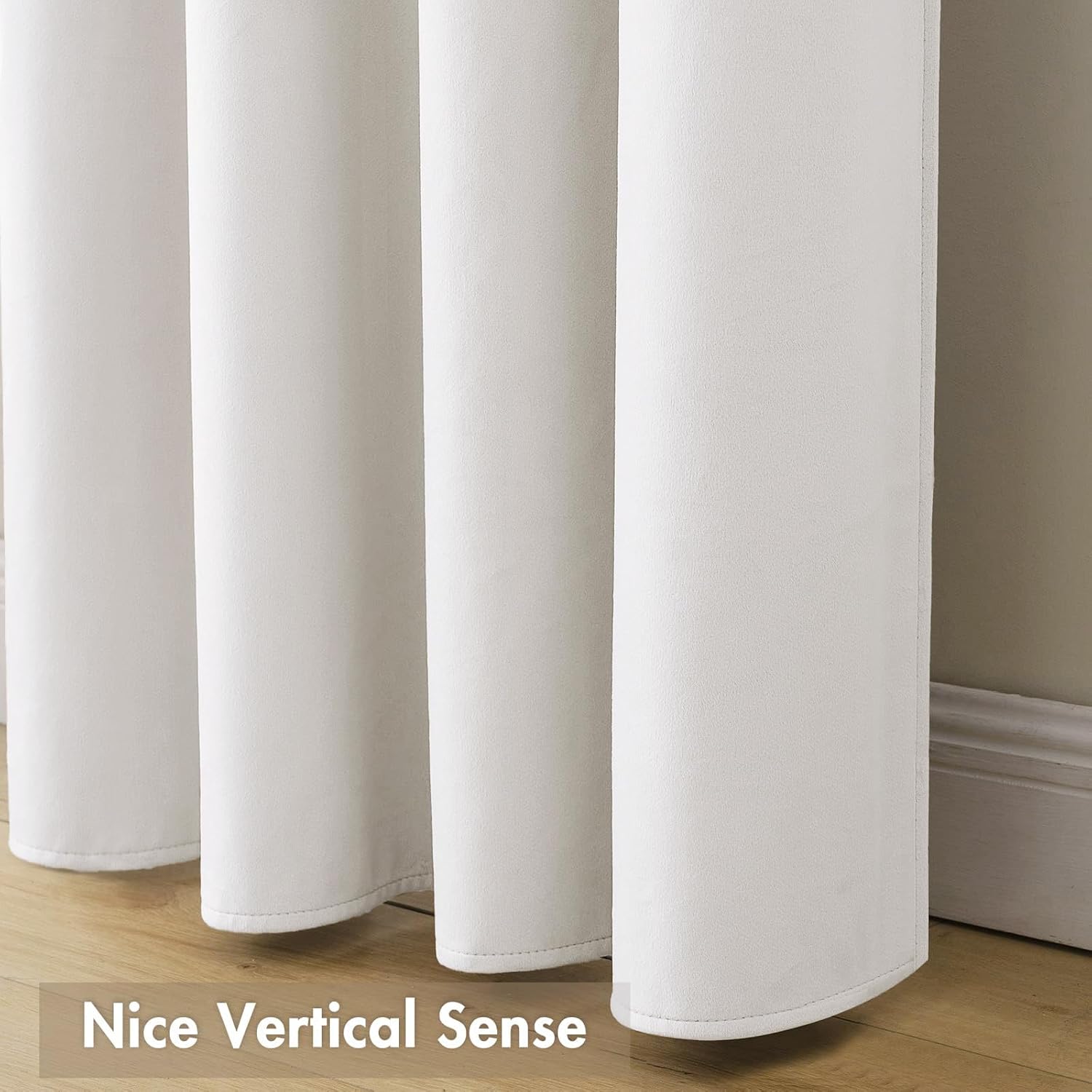 MIULEE White Velvet Curtains Thermal Insulated Blackout Curtain Drapes for Bedroom Living Room