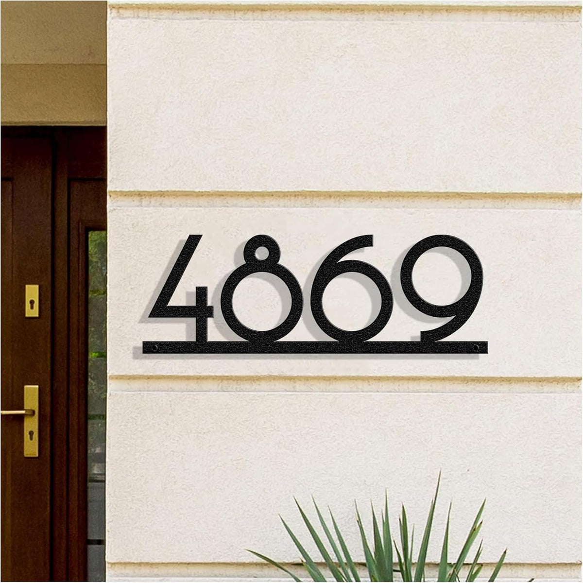 Personalized Metal House Number Sign for Outside Modern, Custom Large Outdoor Street Number Sign