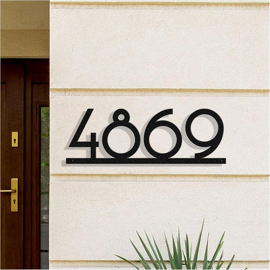 Personalized Metal House Number Sign for Outside Modern, Custom Large Outdoor Street Number Sign