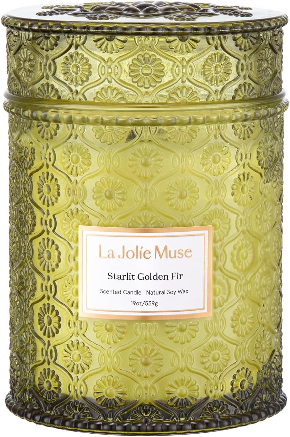 LA JOLIE MUSE Christmas Candles, Starlit Golden Fir Candle – Pine, Cedarwood, Fir Balsam | 19 oz