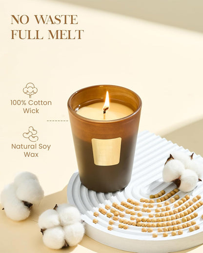 M&SENSE Fudgy Cocoa Brownie Scented Candle Home Decor, Natural Soy Wax,4.1oz 60 Hours Long Lasting
