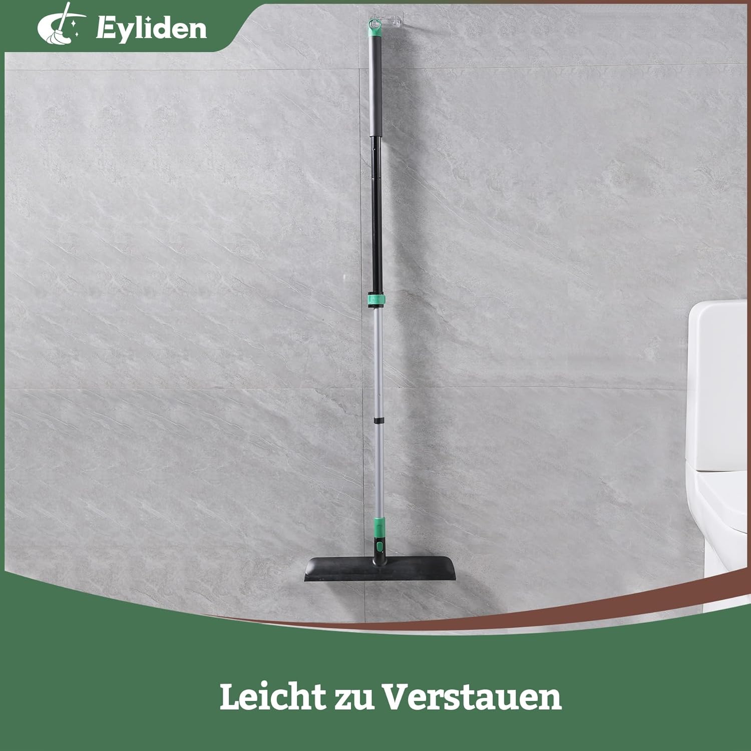 Eyliden X-Large Floor Scrub Brush, 2 in 1 Scrape Brushes with Rubber Squeegee | 55.3" Long Handle
