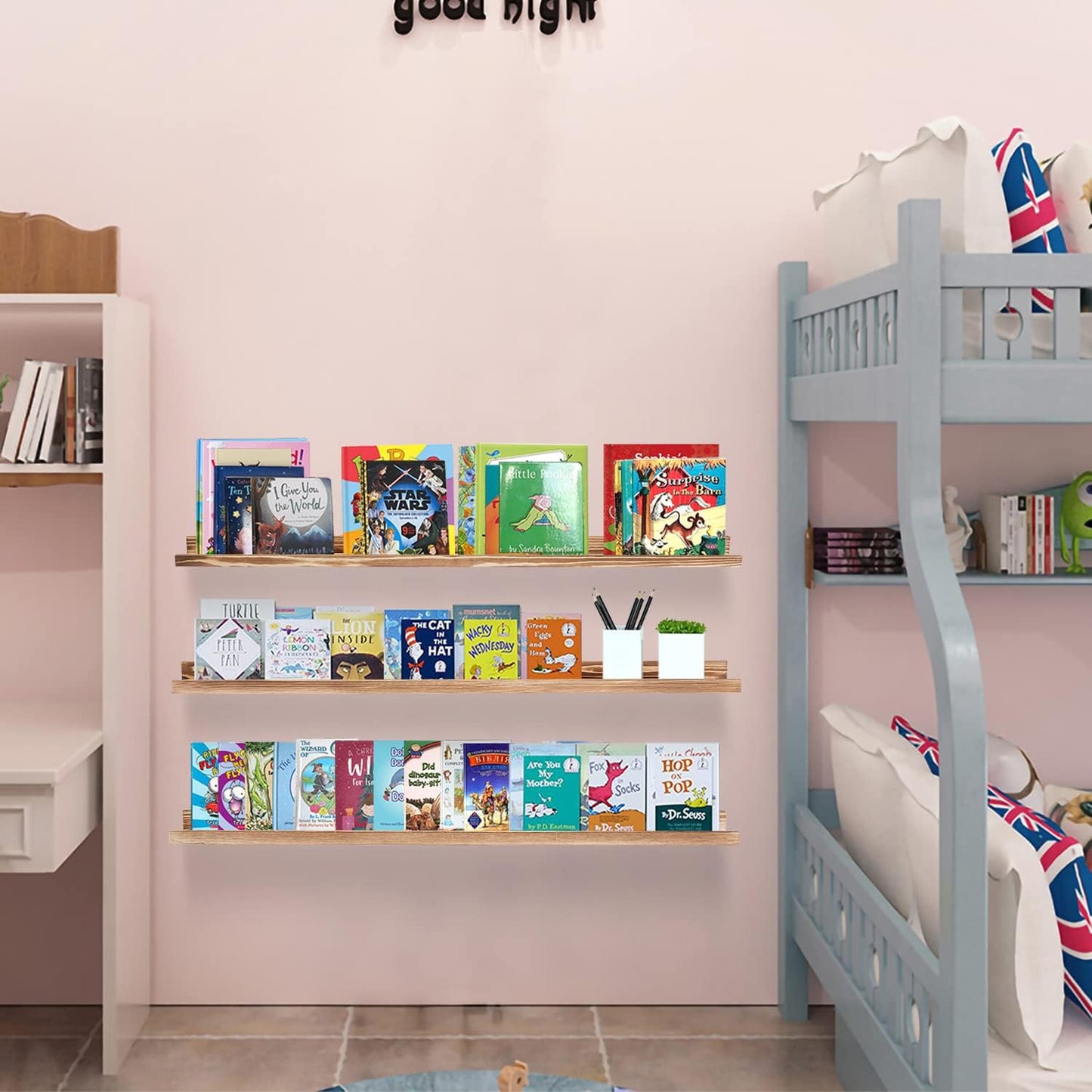 AZSKY Picture Ledge Shelf Wall Ledge Floating Shelves for Photo Frames Kids Book Shelves Wall
