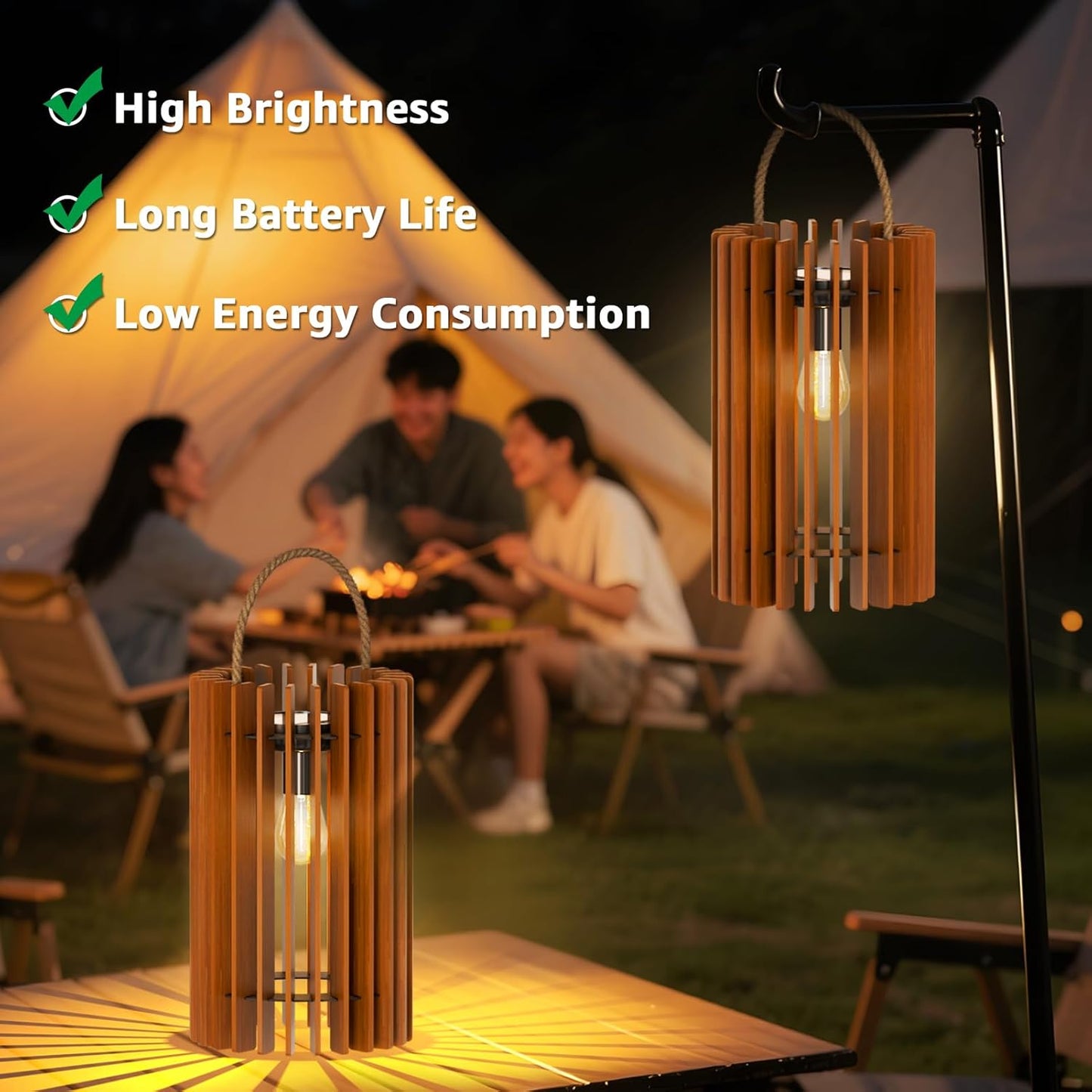 2-Pack Solar Lanterns Outdoor Hanging Portable Table Top Decorative Lamp DIY Lantern Lights