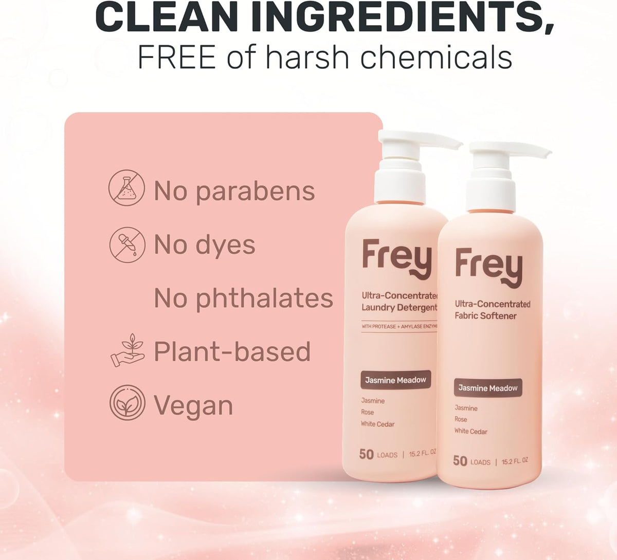 FREY Concentrated Liquid Laundry Detergent | Formulated for Sensitive Skin & HE Washers | Removes