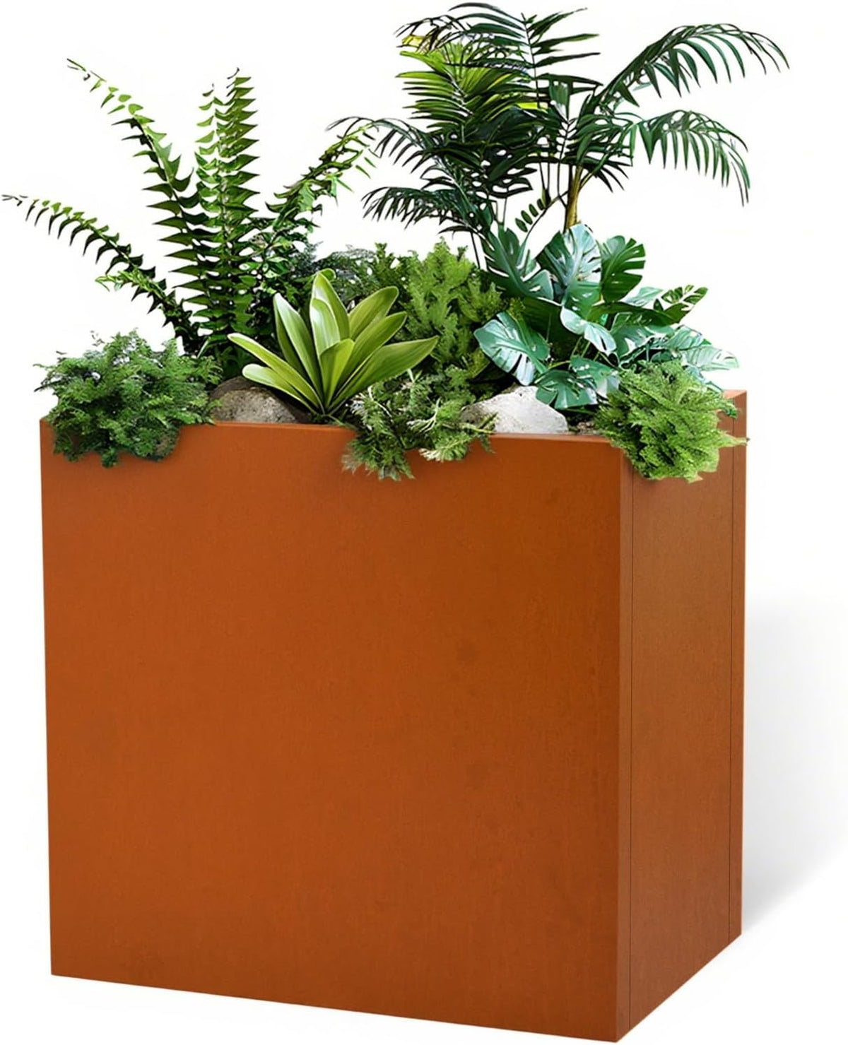 Galvanized Steel Metallic Heavy Planter for Outdoor Plants Metal Outdoor Planter Spliced Flower Box