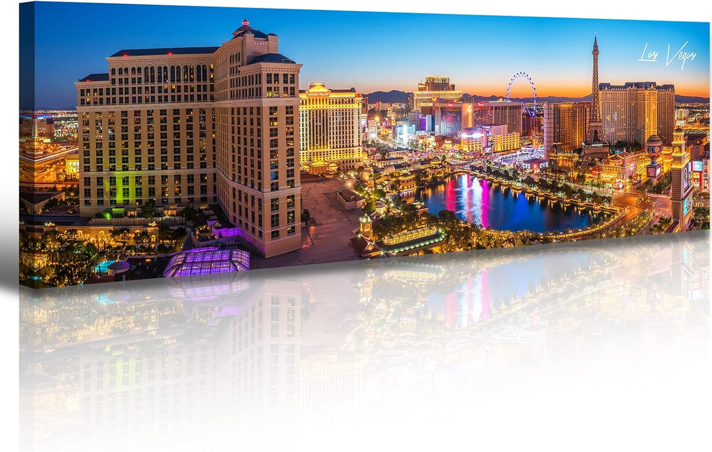 Las Vegas Skyline Wall Art Cityscape Canvas Prints City Modern Building Posters Bellagio Fountain