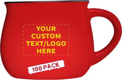 Custom Glazed Campfire Coffee Mugs 12 oz. Set of 100, Personalized Bulk Pack - Perfect for Coffee