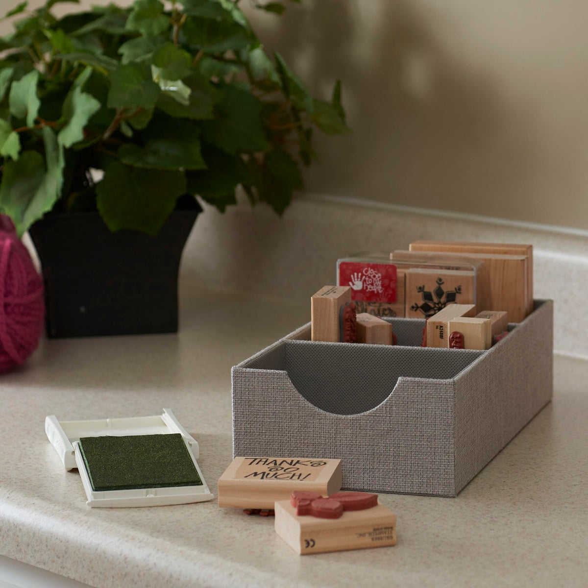 Household Essentials Hard‑Sided Narrow 3‑Section Drawer Organizer Tray, Gray, Set of 2
