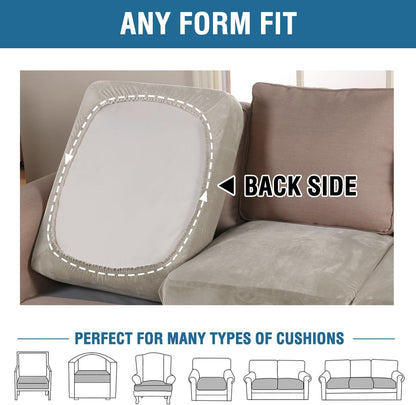 H.VERSAILTEX Velvet Stretch Couch Cushion Cover Plush Cushion Slipcover for Chair Loveseat Sofa