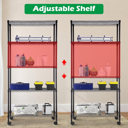 BestOffice 14"x30"x60" Commercial Storage Shelves Heavy Duty Shelving 5 Tier Layer Wire Shelving