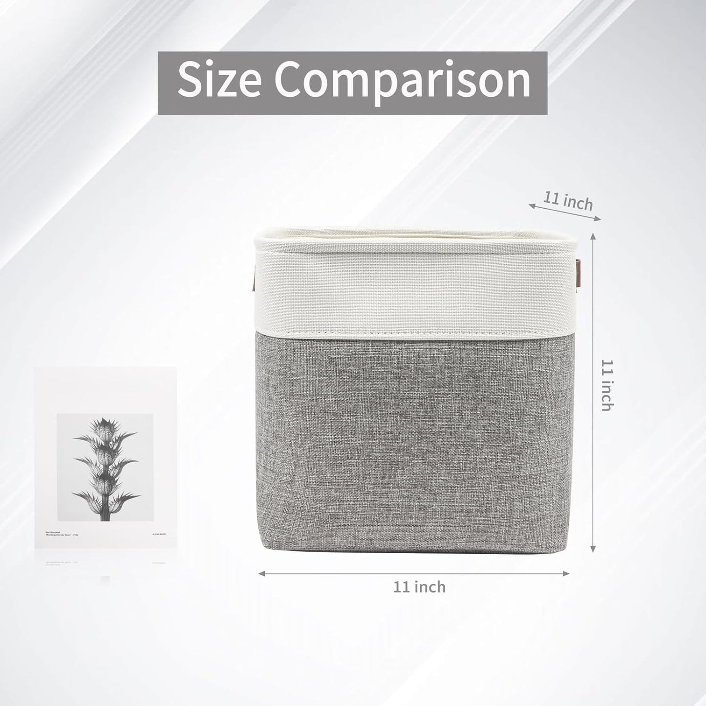 Collapsible Fabric Storage Cubes 11x11 Cube Storage Bins, 4 Pack Closet Baskets Box with Handles
