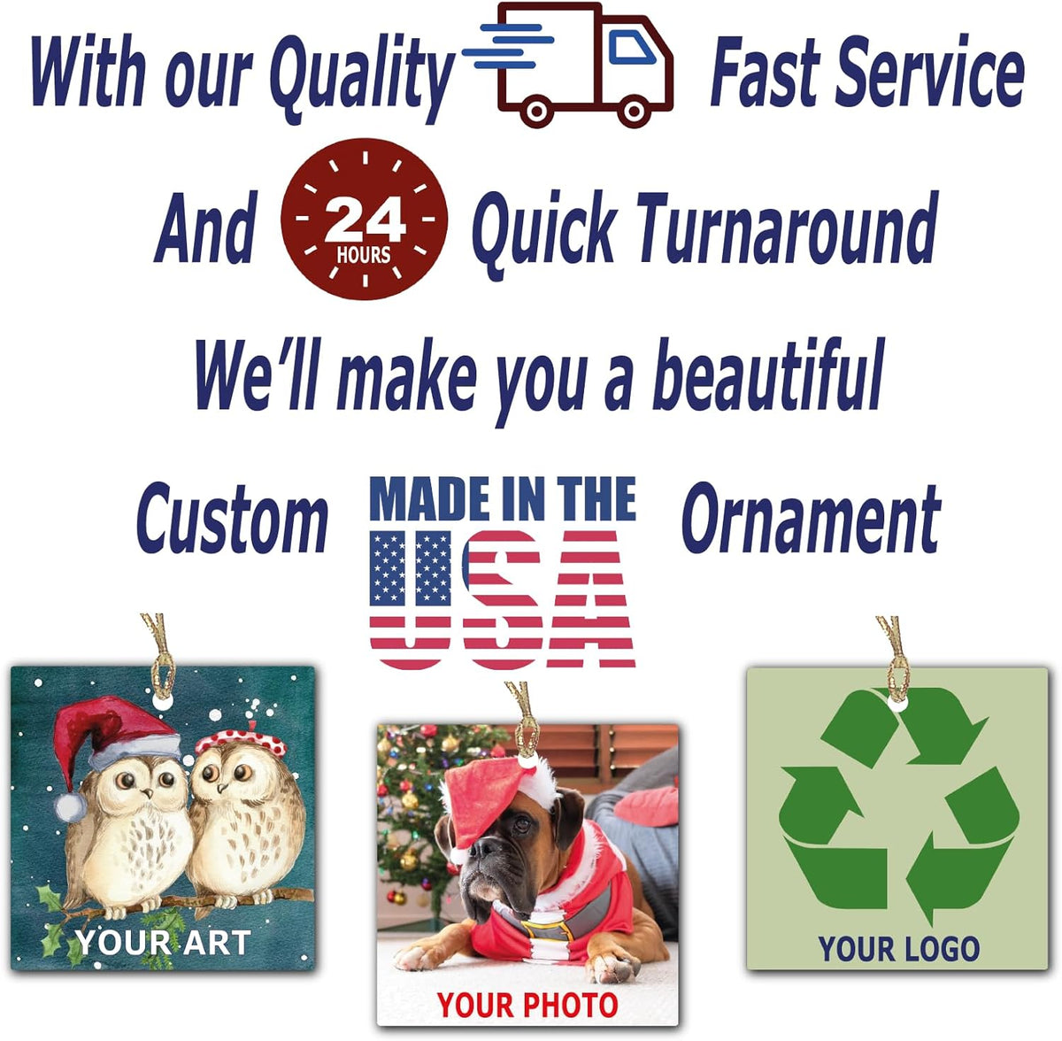 Personalized Christmas Ornament, Add Photo Text or Art Design and Make Your own Customized