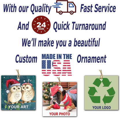 Personalized Christmas Ornament, Add Photo Text or Art Design and Make Your own Customized