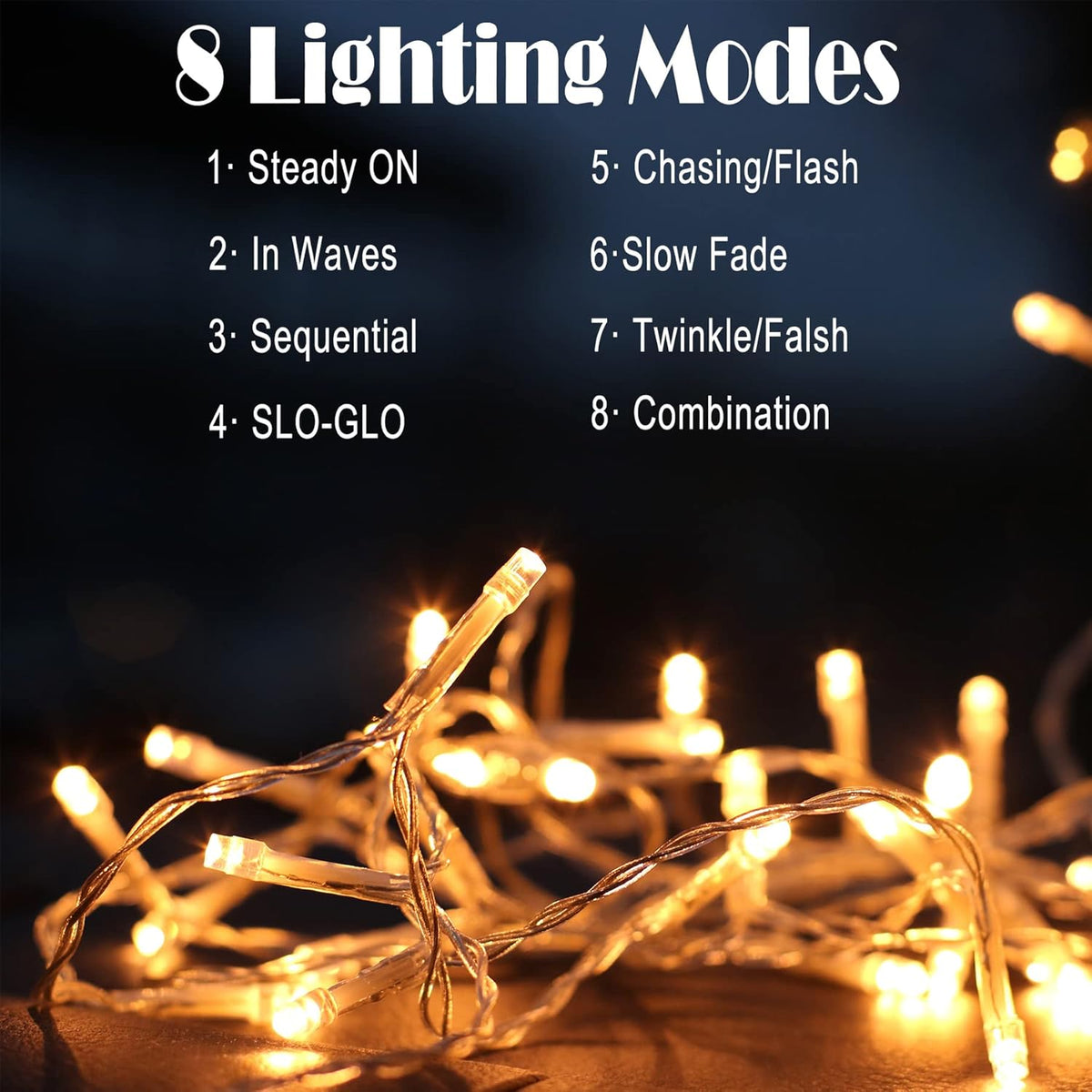 Eueasy Curtain-Lights Outdoor, 300 LED-Fairy Lights, Connectable15×3.3 FT with 8 Lighting Modes