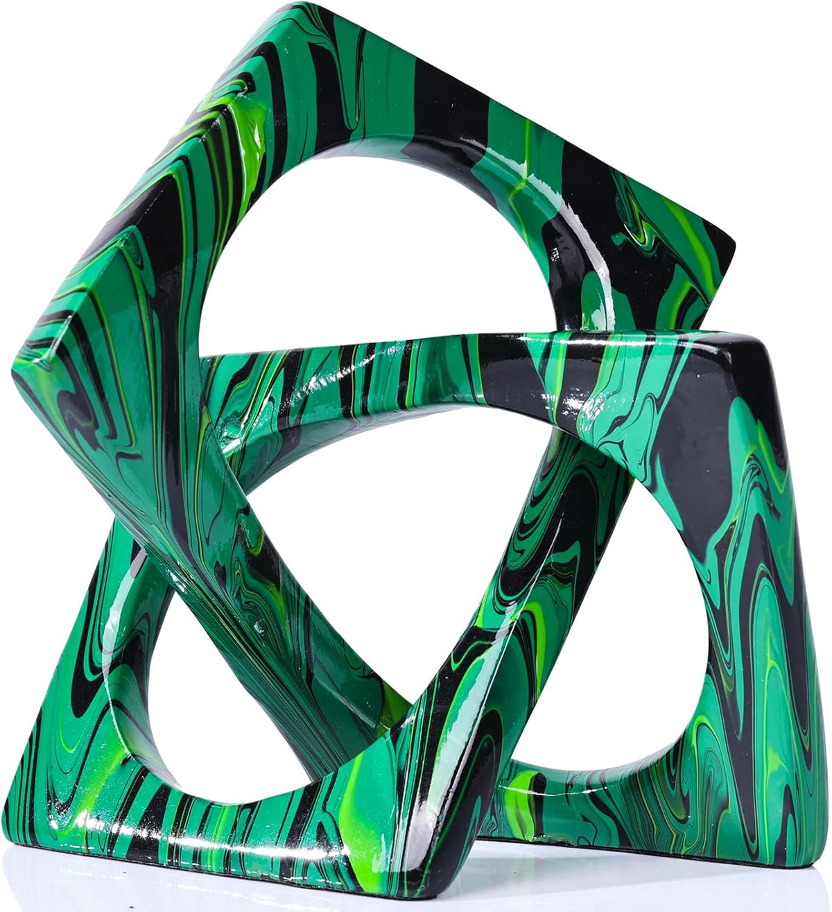 XMGZQ Emerald Green Knot Statue for Coffee Table Centerpiece Decor,Modern Abstract Art Geometric