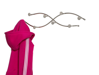 Spectrum Sweep Decorative Metal Coat Rack 8 Hook Wall Mounted Hook Rail for Hanging Coats Hats Bags