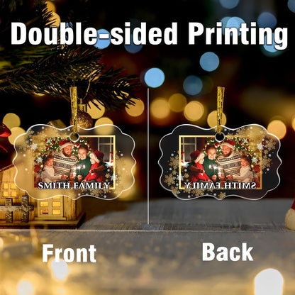 Personalized Family Photo Decor, Crystal Ornaments, Custom Christmas Hanging Ornaments, Decorative