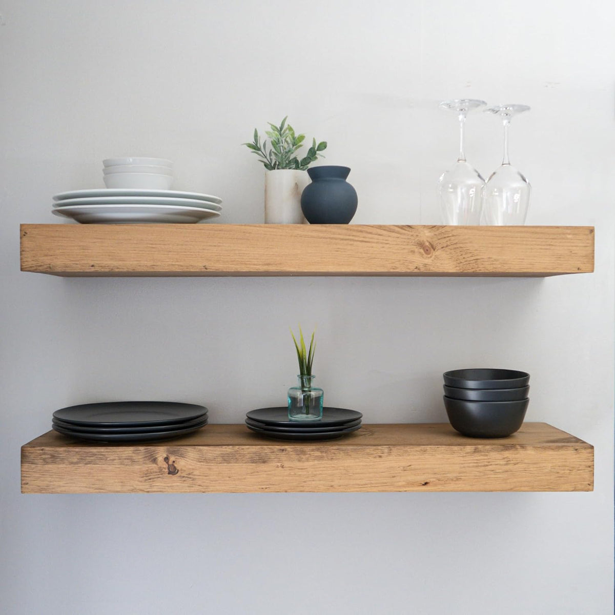 Modern Floating Shelves 3 Inches Thick for Wall, Wide Shelves for Kitchen, Living Room, Bedroom