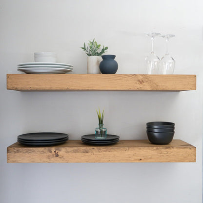 Modern Floating Shelves 3 Inches Thick for Wall, Wide Shelves for Kitchen, Living Room, Bedroom