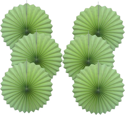 Green Hanging Paper Fans,Green Accessories Paper Decorations for Party,Army Birthday Party