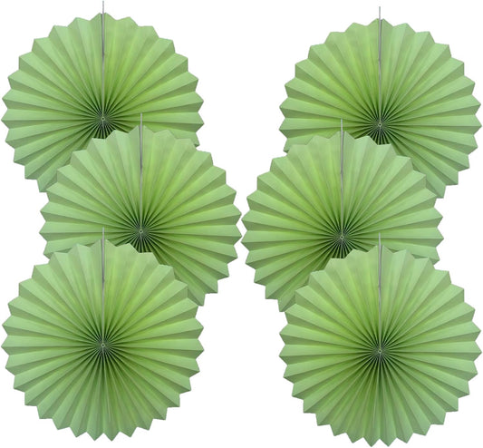 Green Hanging Paper Fans,Green Accessories Paper Decorations for Party,Army Birthday Party