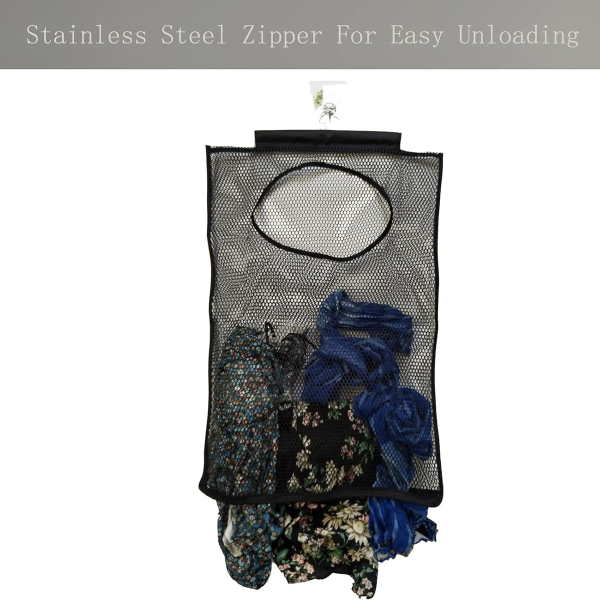 Hanging Mesh Laundry Hamper (30in*20in*2in) Large Dirty Clothes Bag, Can Be Used Behind The Door &