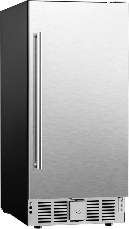 EUHOMY Beverage Refrigerator 15 Inch, Under Counter 127 Can Beverage Fridge with Stainless Steel