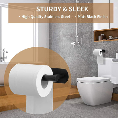 Toilet Paper Holder,Adhesive,Matt Black,Wall Mount,Toilet Paper Roll Holder,no