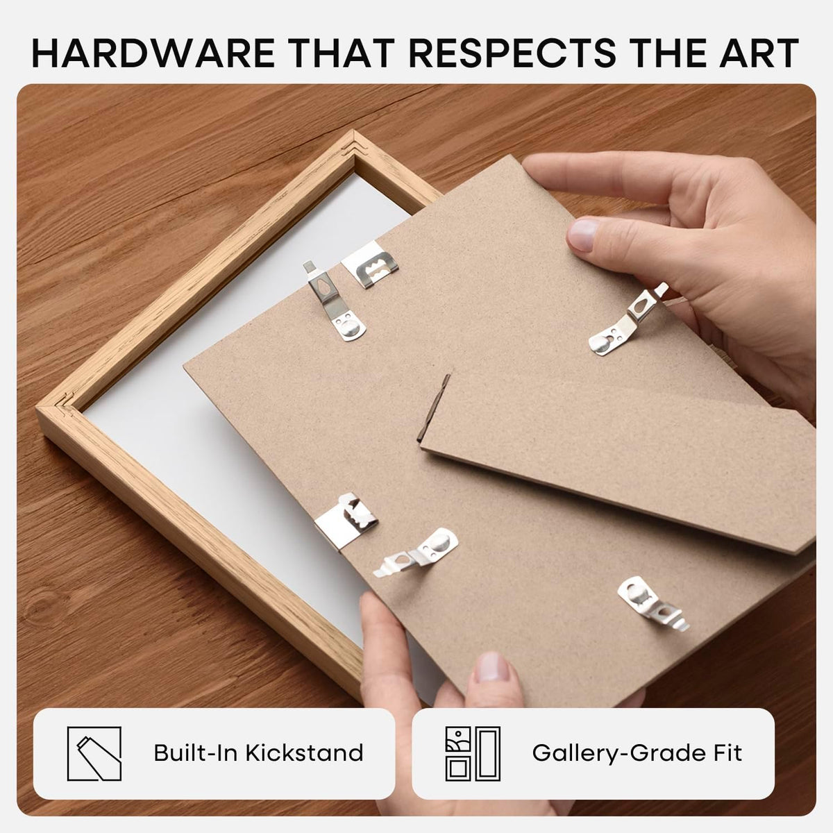 Homeforia 4x6 Picture Frame Wood, High End Natural Oak 4x6 Light Wooden Frames with Mat 3x5 for