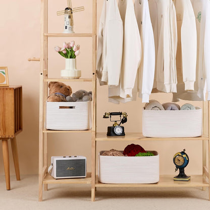 Large Storage Baskets for Organizing, Closet Shelf Baskets for Clothes Blanket Towels, Baby