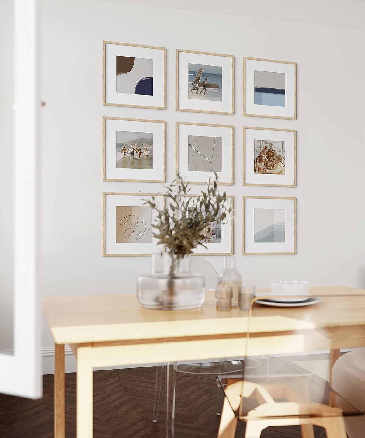 HAUS AND HUES Square Picture Frames Set of 25 - Wooden 12x12 Frames with Mat, Gallery Wall Set